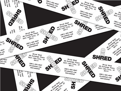 Shred Shed branding heavy metal music shed shred tape typography x