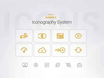Nukern's Iconography System branding icons saas startup ui