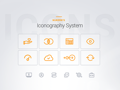 Nukern's Iconography System branding icons saas startup ui