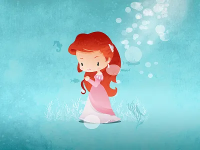 Disney Princess Ariel animated ariel chibi cute disney fish kawaii mermaid movie princess redhead sea