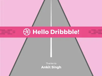 Hello Dribbble! branding debut dribbble first shot goal hello invitation pink player run