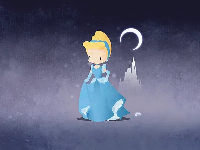 Disney Princess Cinderella animated cartoon chibi cute disney fairy kawaii little movie palace princess tale