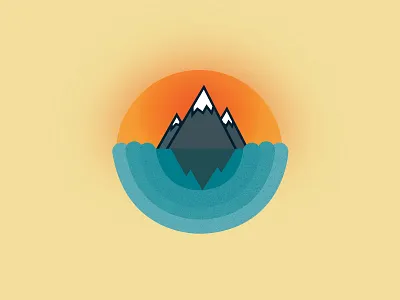 Sunset & Sea circle flat mountain sea sunset