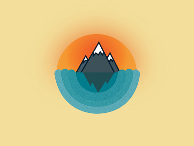 Sunset & Sea circle flat mountain sea sunset