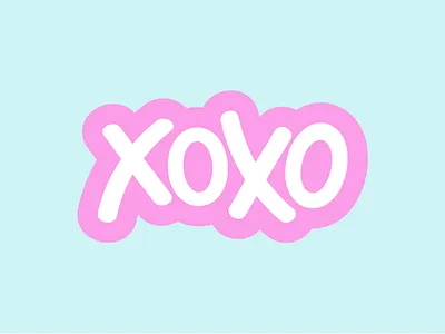 XOXO branding lettering logo stamp sticker type
