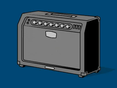 Amplifier amp amplifier cartoon guitar illustration vector