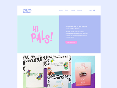 XOXO Homepage card homepage pin shop web website