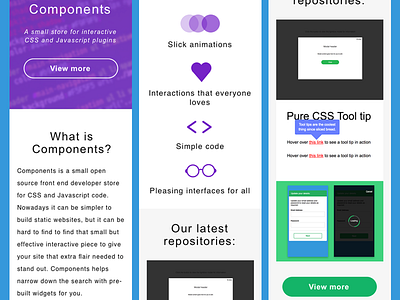 Components Mobile site components front end development mobile ui one page websites open source ui design web design