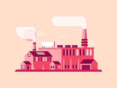 Factory factory garage graphic design illustration pollution smoke