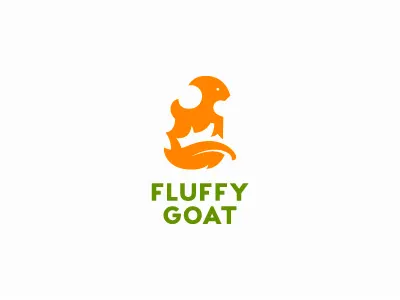 Fluffy goat ecology goat logo logotype pet pets style wool