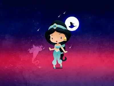 Disney Princess Jasmine aladdin animated cartoon chibi cute disney kawaii little movie palace princess