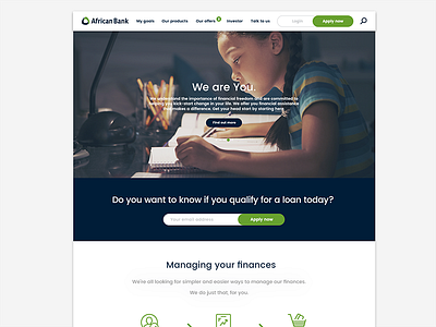 African Bank Website online marketing ux ui wed design