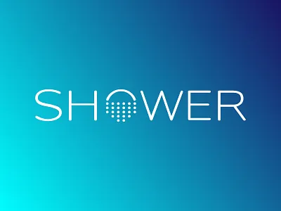 Shower Logo Design Typographic Concept brand brand identity logo logo design mark shower sign typographic