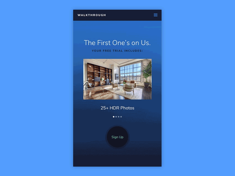 Walkthrough Sign Up motion design principle real estate sign up ui ux