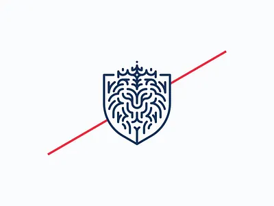 King Lion animal clean head icon king kingdom lion logo shield simple