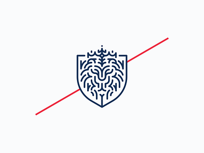 King Lion animal clean head icon king kingdom lion logo shield simple