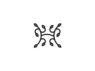 H. alphabet design h leaf letter logo logotype mark monogram