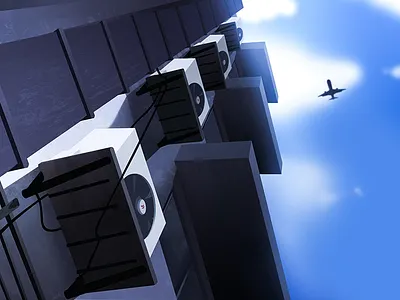 The Blue Sky air condition cloud community illustration plane sky