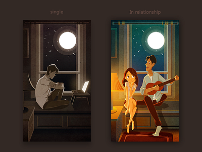 Meet animation illustration love mobile