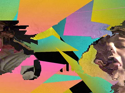 Glitch Experiment art blue colors distorted experiment fuzzy glitch orange pink rainbow technology yellow