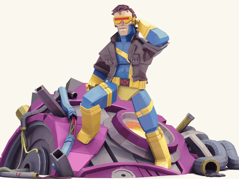 Xmen Cyclop 3d animations cyclop lowpoly mutants xmen