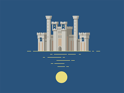 Night Falls Over Erathia - Castle castle game homm3 illustration moon night nostalgia vector