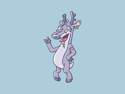 Reindeer cartoon collaboration denyloba earth day funny imessage reindeer sticker pack sticker.place stickers wwf