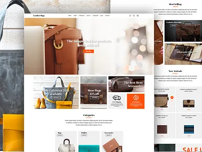 Leather Bags Concept design e commerce ecommerce layout shop travel ui web web design website