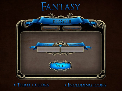 Game Fantasy RPG GUI fantasy gamedev gameinterface gothic gui