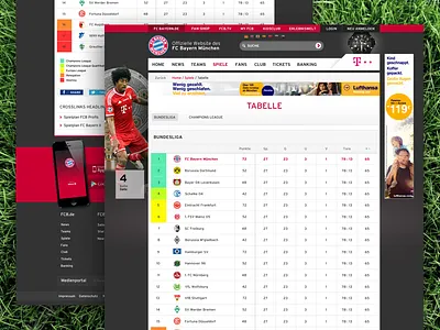 FCB Standings fcb football list responsive soccer sport standings table website