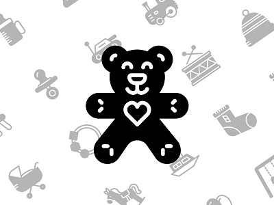 Baby Icons (Solid / Glyph Style) │ baby glyph icon icon set icons outline solid teddy ui user experience user interface ux