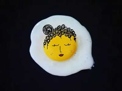 Doodle art doodle egg face illustration minimal white yellow