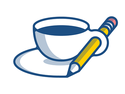 Coffee & Pencil coffee cup design drawing icon illustration pencil stroke