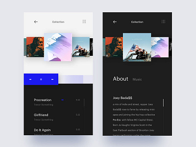 Music Player Concept app film interface landing landingpage modern page ui uiux ux web website