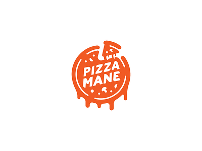 Pizza Mane food logo logotype pizza