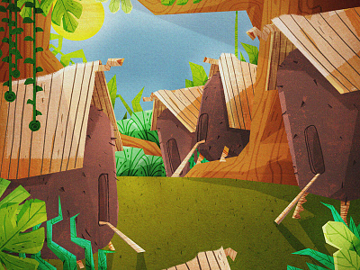 Tikimiki_background art backgrounddesign cartoon fun illustration kidsbook tiki tikimiki