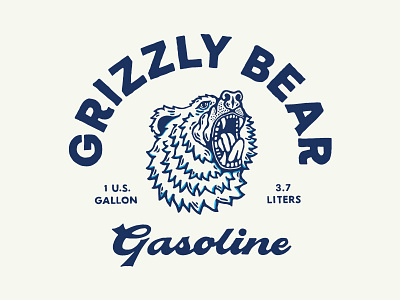 Grizzly Bear Gasoline bear illustration lettering type