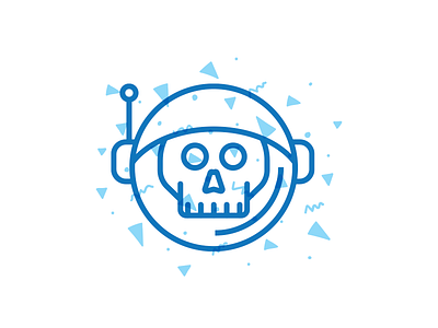 Dead Space astronaut dead helmet icon illustration line mono skull space