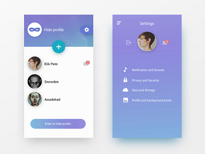 Daily Ui #07. Sidebar+Settings app appdesign dailyui design messenger settings sidebar ui