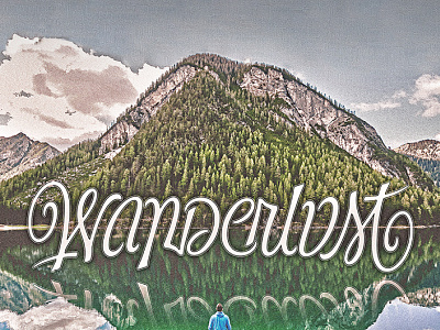 Wanderlust Ambigram cursive font illusion lettering quote script type words writing