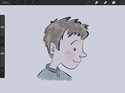 WIP - Roughsketch illustration kid procreate sketch