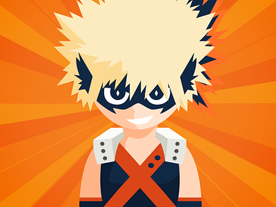 Bakugou Katsuki (My Hero Academia) anime bakugou katsuki boku no hero academia flat illustration my hero academia