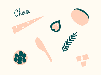 Cheese cheese cheese plate design fancy foodie hand lettering illustration script typography