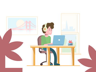 Office! building chill city desk downtown fun office plant sfo trans america building window workplace