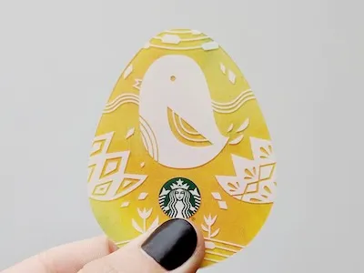 yellow easter egg card design easter illustration starbucks vector watercolor