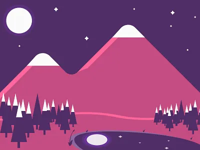 Mountain Area lake mountain purple simple