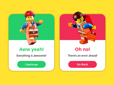 Daily UI #011 - Flash Message (Error/Success) daily ui error flash message lego pop up success ui ux