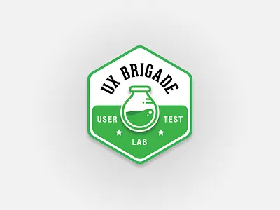 UX Brigade - User Test Lab Badge badge beaker brigade lab logo teting user user test ux