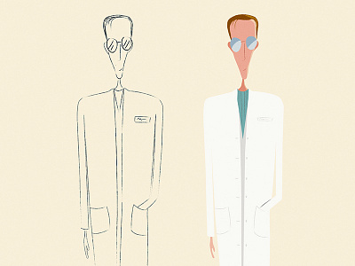 Scientist. 2d character design illustration sketches