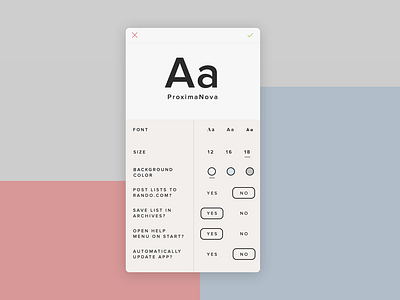 Daily UI challenge #007 — Settings dailyui dailyui007 font settings